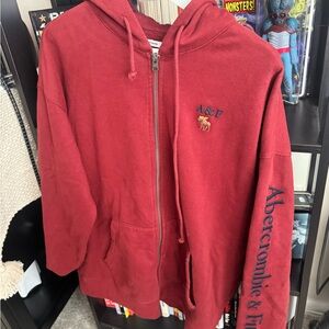 Abercrombie & Fitch Burgundy Fleece Sweatshirt
